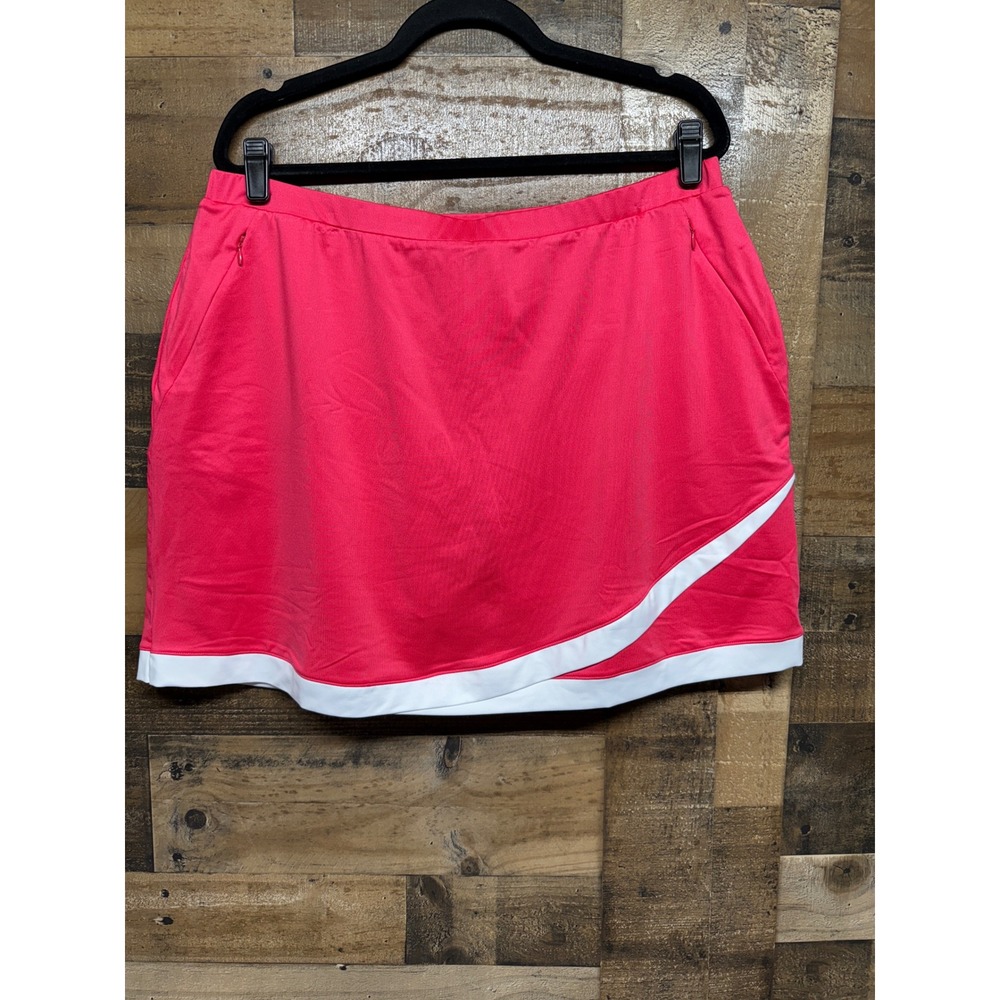 TAIL Activewear Skort Women XL Pink Tennis Golf Athletic Pockets White Trim NWOT